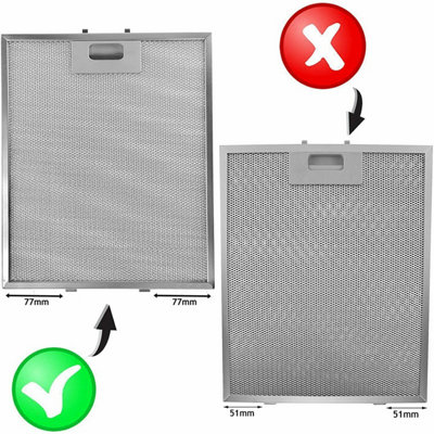 SPARES2GO Cooker Hood Grease Filter Extractor Vent Fan Metal Mesh (318 ...