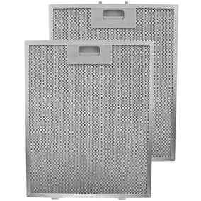 SPARES2GO Cooker Hood Grease Filter Extractor Vent Fan Metal Mesh (320 x 260mm, Pack of 2)