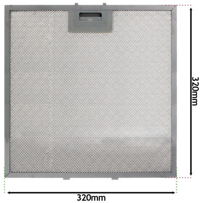 SPARES2GO Cooker Hood Grease Filter Metal Mesh compatible with ELica Extractor Vent 320mm x 32cm