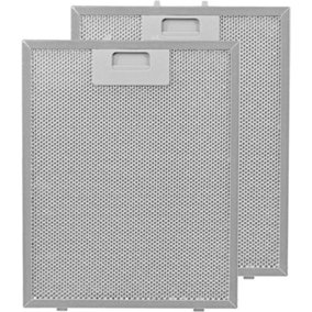 SPARES2GO Cooker Hood Metal Mesh Grease Filter Extractor Vent (298 x 239mm, Pack of 2)