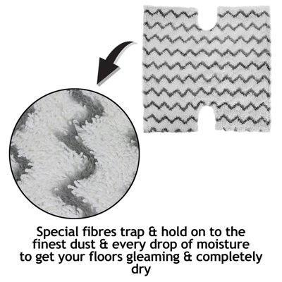 2 Panni In Microfibra Ricambio Per Pulitore A Vapore Shark Klik N' Flip / Genius - Spares2go - 3