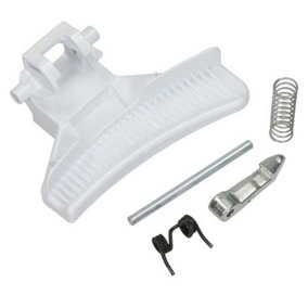 SPARES2GO Door Handle compatible with Zanussi ZWF60000 ZWF70000 Washing Machine Fixing Kit (White)