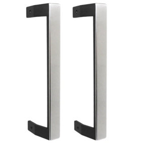 SPARES2GO Door Handle Grab Bars compatible with Beko CFP169 FFP167 Fridge Freezer 5907610700 (Silver / Black, 330mm, Pack of 2)