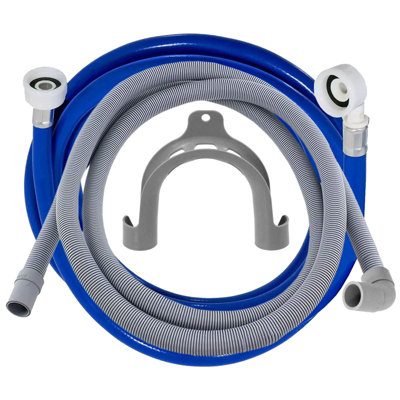 SPARES2GO Drain Hose Kit Washing Machine Dishwasher Water Fill Angled Pipe Set Universal
