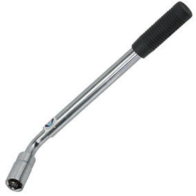 SPARES2GO Extendable Wheel Nut Socket Wrench 17mm 19mm Brace Breaker Power Bar 1/2" dr