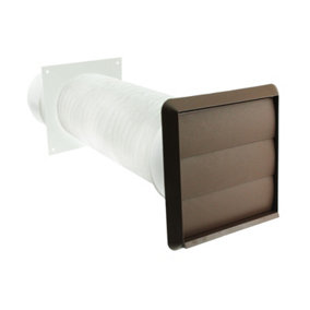 SPARES2GO Exterior Wall Ducting Kit for Universal Cooker Hoods (Brown, 4" / 102mm)