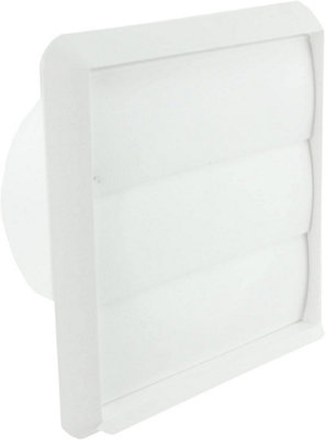 SPARES2GO Exterior Wall Ducting Kit for Universal Cooker Hoods (White, 4" / 102mm)