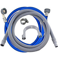 SPARES2GO Fill Hose + Drain Extension Kit for Washing Machine or Dishwasher (2.5m + 3.5m)