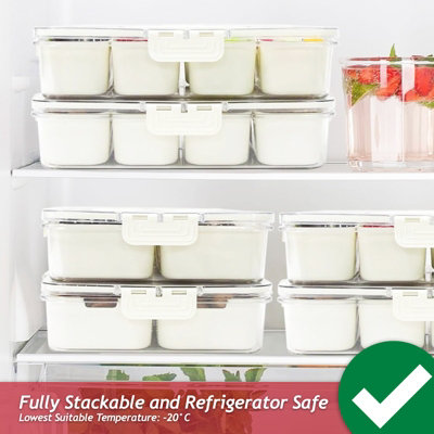 SPARES2GO Food Storage Containers with Securing Clips Lid and Removable ...