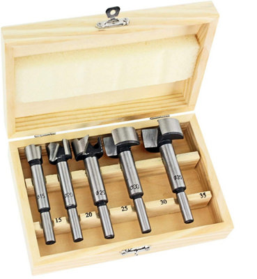 SPARES2GO Forstner Wood Drilling 15mm - 35mm Drill Bit Tool Set (5 Piece)