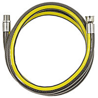 SPARES2GO Gas Supply Hose Oven Cooker Micropoint Bayonet Pipe Extra Long UNIVERSAL 6ft 1/2" LPG