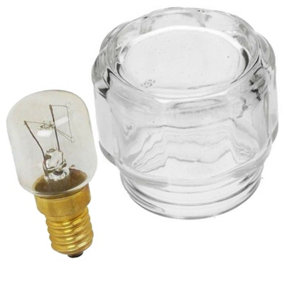 SPARES2GO Glass Lamp Lens Cover + 25w Light Bulb compatible with Siemens Oven Cooker