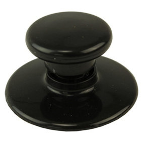SPARES2GO Glass Lid Knob & Safety Skirt compatible with Morphy Richards 3.5L 6.5L Slow Cookers (Black)
