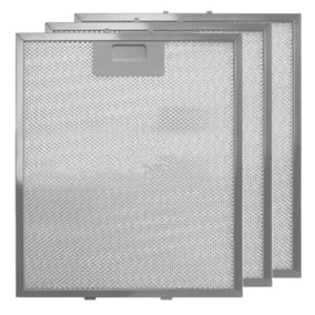SPARES2GO Grease Filter Extractor Vent Fan Metal Mesh for Cooker Hood 305 x 267mm x 3 Filters