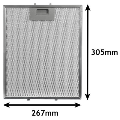 SPARES2GO Grease Filter Extractor Vent Fan Metal Mesh for Cooker Hood 305 x 267mm