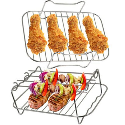 SPARES2GO Grill Shelf Racks Compatible with Ninja Foodi AF300 AF400 AF451 Air Fryer 4 Skewers