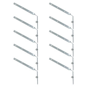 SPARES2GO Gutter Side Rafter Bracket Universal Galvanised Steel Fascia Support Fixings (Pack of 10, 300mm)