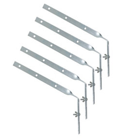 SPARES2GO Gutter Side Rafter Bracket Universal Galvanised Steel Fascia Support Fixings (Pack of 5, 300mm)
