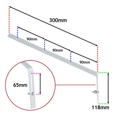 SPARES2GO Gutter Top Rafter Bracket Universal Galvanised Steel Fascia Support Fixings (Pack of 10, 300mm)