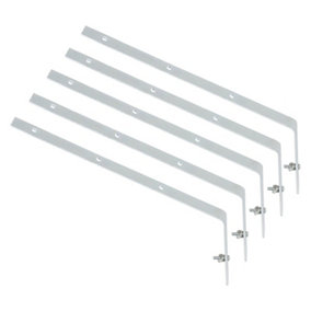SPARES2GO Gutter Top Rafter Bracket Universal Galvanised Steel Fascia Support Fixings (Pack of 5, 300mm)