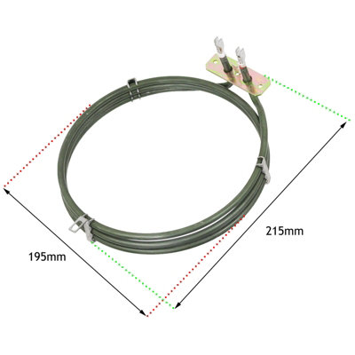 SPARES2GO Heater Element compatible with Candy / Hoover Fan Oven Cooker (3 Turn, 2200W)