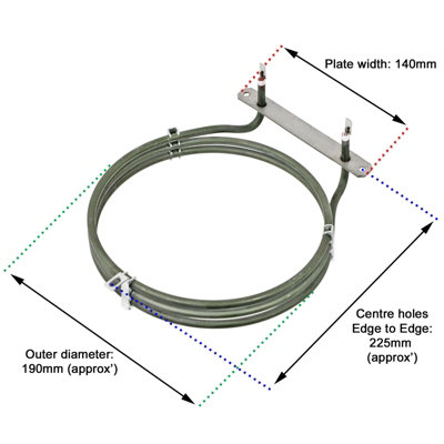 3570337018 Zanussi 2700W Dual Grill Element | Cooker Spare Parts