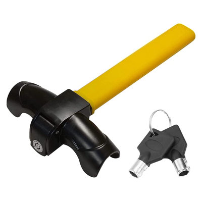 SPARES2GO Heavy Duty Steering Wheel Lock Bar Car Van Truck Lorry Caravan Motorhome Security Immobiliser Includes 2 Keys