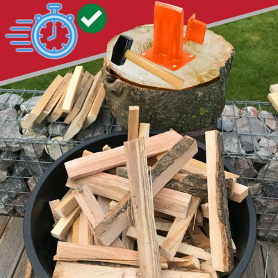 SPARES2GO Kindling Splitter Lump Hammer Log Firewood Splitting Heavy ...