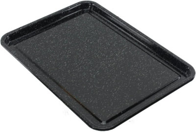 SPARES2GO Large Enamel Oven Shallow Baking Tray Sheet Raised Centre Non Stick Pan~5056142064474 01c Mp