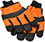 SPARES2GO Large Hi Visibility Chainsaw Comfort Safety Gloves (Size 10)