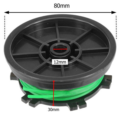 SPARES2GO Line Spool compatible with Sovereign SGT26 26cc UT20798 25cc Strimmer Trimmer (3m, 2mm)