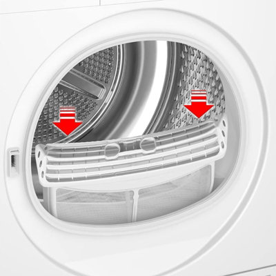SPARES2GO Lint Fluff Mesh Screen Cage Filter compatible with Beko ...
