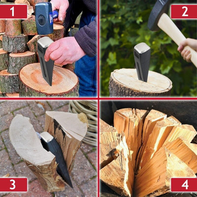 SPARES2GO Log Splitter Face Shield Kit Wood Timber Splitting Log Chisel ...