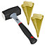 SPARES2GO Log Splitting Hammer Kit (2KG / 4lb Lump Club Mallet + Wood Splitter Maul Wedges x 2)
