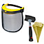 SPARES2GO Log Splitting Safety Kit (Splitter Maul Wedge + 4lb Lump Hammer + Mesh Visor Shield)