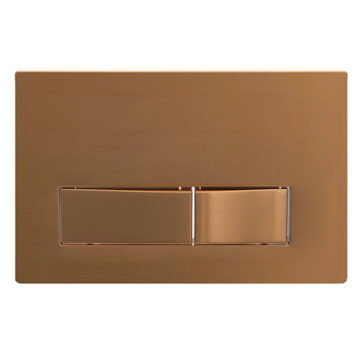 SPARES2GO Luxury Concealed Toilet Cistern Flush Plate Kit for Wall Hung Frame (Brushed Copper, 245mm x 165mm)