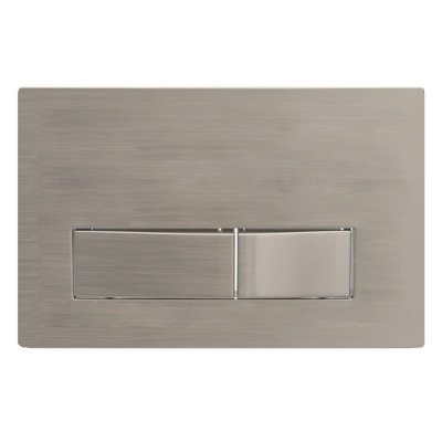 SPARES2GO Luxury Concealed Toilet Cistern Flush Plate Kit for Wall Hung Frame (Brushed Nickel, 245mm x 165mm)