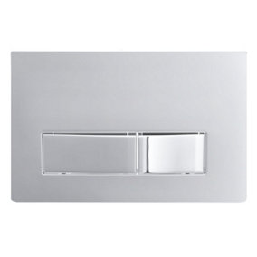 SPARES2GO Luxury Concealed Toilet Cistern Flush Plate Kit for Wall Hung Frame (Chrome Silver, 245mm x 165mm)