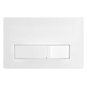 SPARES2GO Luxury Concealed Toilet Cistern Flush Plate Kit for Wall Hung Frame (Gloss White, 245mm x 165mm)