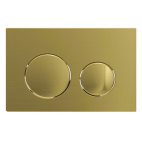 SPARES2GO Luxury Flush Plate Kit for Concealed Toilet Cistern Wall Hung Frame (Brushed Brass, 245mm x 165mm)