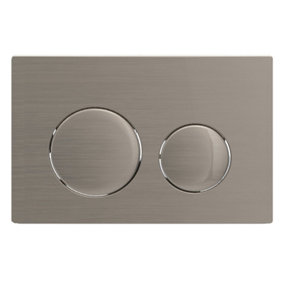 SPARES2GO Luxury Flush Plate Kit for Concealed Toilet Cistern Wall Hung Frame (Brushed Nickel, 245mm x 165mm)