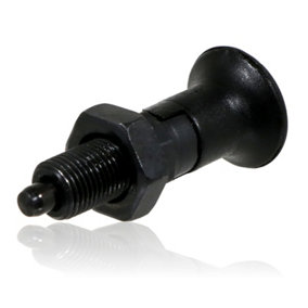 SPARES2GO M10 Index Plunger Spring Loaded with Rest Position Locking Pin Blackened Steel