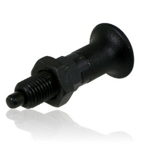 SPARES2GO M12 Index Plunger Spring Loaded with Rest Position Locking Pin Blackened Steel