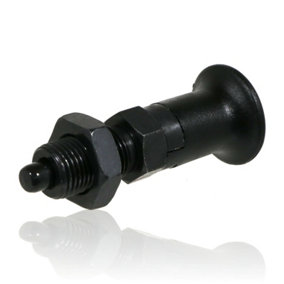 SPARES2GO M16 Index Plunger Spring Loaded with Rest Position Locking Pin Blackened Steel