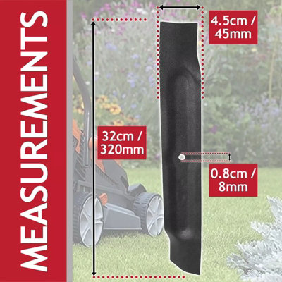 SPARES2GO Metal Blade compatible with Flymo Easimo EM032 EM032 Lawnmower 32cm Type FLY046 DIY at B Q