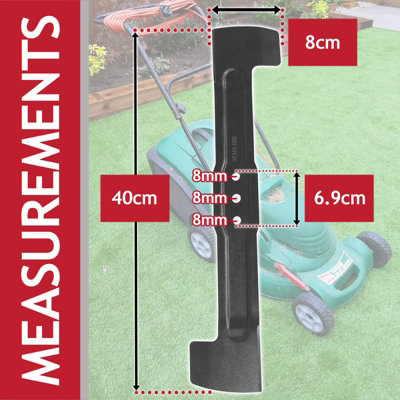 SPARES2GO Metal Blade compatible with Qualcast Power Trak 400 4000 Lawnmower 40cm