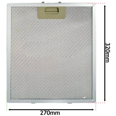 SPARES2GO Metal Grease Filter compatible with Baumatic Cooker Hood / Extractor Vent (320mm x 270mm)