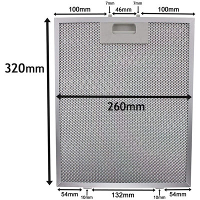 SPARES2GO Metal Mesh Filter compatible with CDA GDA Cooker Hood Extractor Vent Fan 320 x 260mm