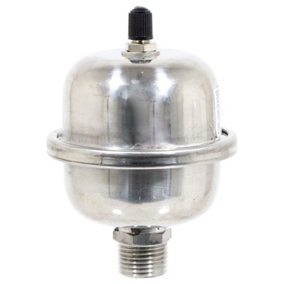 SPARES2GO Mini Expansion Vessel Shock Arrestor Potable Water Hammer Pipe Noise Stop (1/2" BSP, 0.5L)