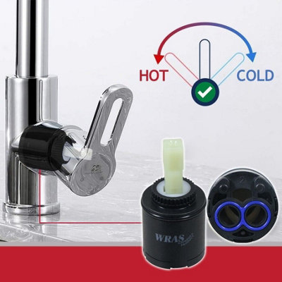 SPARES2GO 2 X 30mm Single Monobloc Basin Mixer Tap For Hot